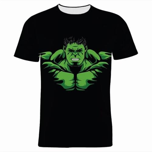 Marvel Hulk 3D Print Mens Clothing Summer Fashion Short Sleeve Women T-shirts Streetwear Super Hero Children T Shirts