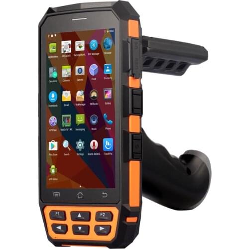PDA 2D Laser Barcode Android ticket Scanner UHF RFID Handheld Terminal with Pistol Grip Fingerprint Scanner Reader Rugged