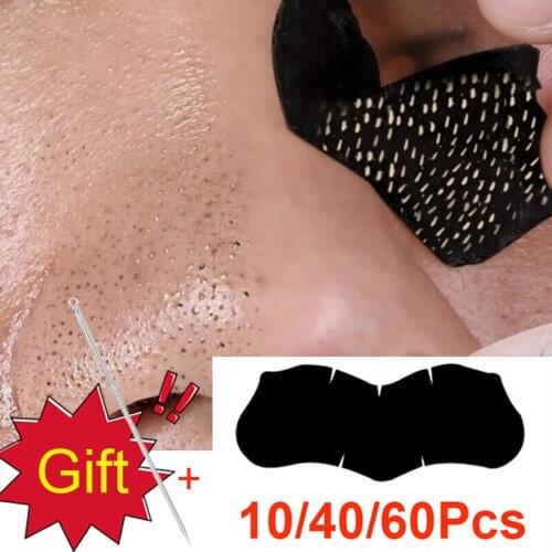 Blackhead Remover Mask Bamboo Charcoal Nose Sticker Cleaner Nose Pore Deep Clean Strip With Acne Needle Face Cleaner Tool