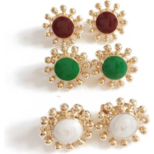 Cute Simple Enamel 3 Colors Sweet Earring