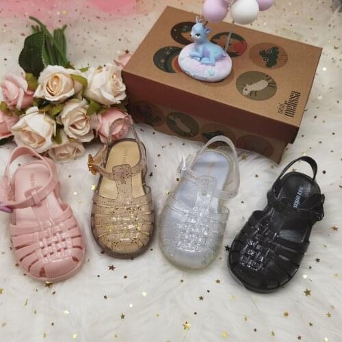 2021 New Mini Melissa Summer sandals Girl and boy Roma Shoes Soft Sparke Fashon Jelly Shoes Melissa Beach Sandals Shoes HMI025