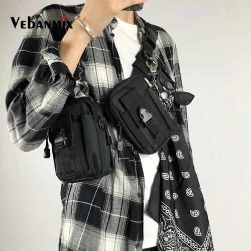 Hip-hop Streetwear Fashion Functional Chest Bag Men Tactical Molle Pouch Belt Waist Pack Bags Travel Phone Belt Bag Fanny Pack