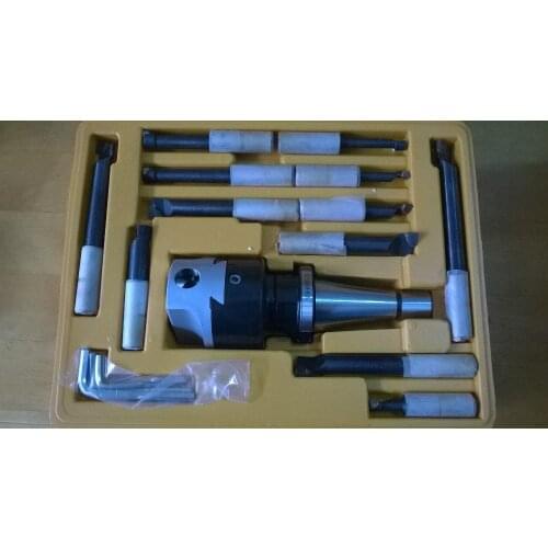 Boring head set BT40 M16 boring shank+75mm boring head+12pcs 18mm boring bar