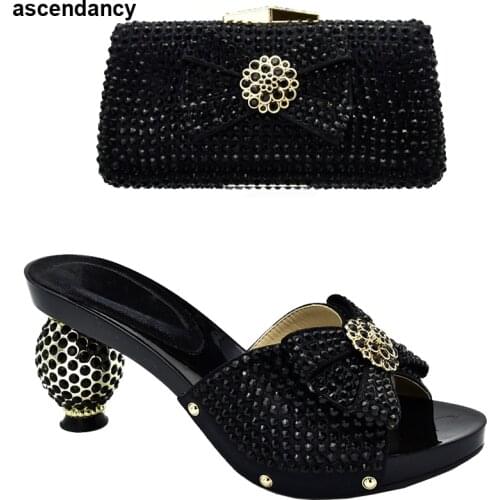 New Arrival Italian Shoe and Bag Set for Party In Women Luxury Shoes Women Designers Nigerian Women Party Pumps with Purse