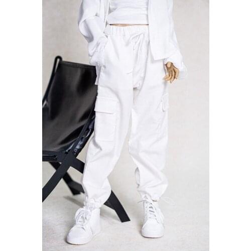 BJD doll clothes fit for SD17 Uncle size fashionable new corduroy casual sweatpants pocket cargo black and white purple blue