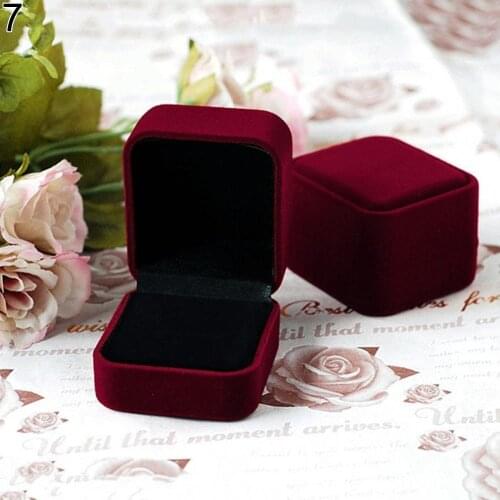 Jewelry Earring Ring Display Storage Organizer Square Lid Open Box Case Jewelry Gift Beg Wedding Box Shop Storage Organization