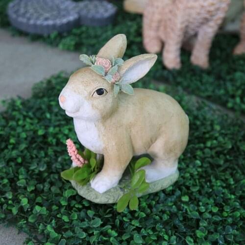 Easter Garden Bunny Statue Desktop Window Decoration Retro And Country-style Rabbit Statues For Lawn Or Garden