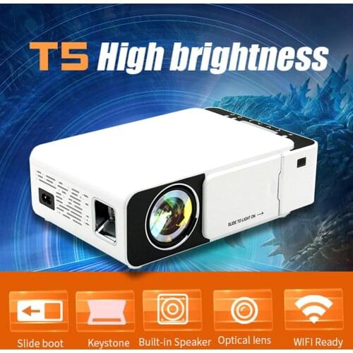 T5 mini portable lcd video projector 2600 lumens 4k 3d 1080p hd home multimedia cinema projector ir usb av vga hdmi port