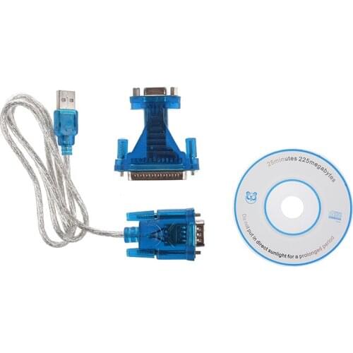 1M USB to RS232 Serial 9 Pin Adapter Cable w DB9 Female to DB25 Male Connector