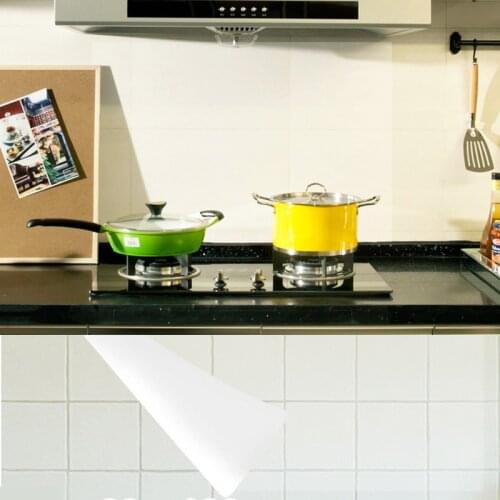Transparent Waterproof Oilproof Wall Sticker Self-Adhesive Wallpaper for Kitchen Cupboard Cabinet Stoves Household