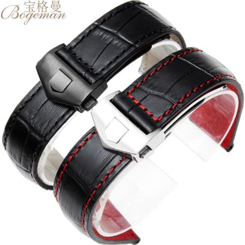 New arrival quality genuine leather watchband 20mm 22mm black brown watch strap bracelet+tool+freight