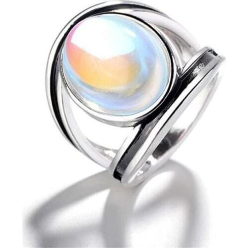 Luxurious Geometry Silver Color Ring for Women Shining Crystal Lady Rings Bride Wedding Jewelry