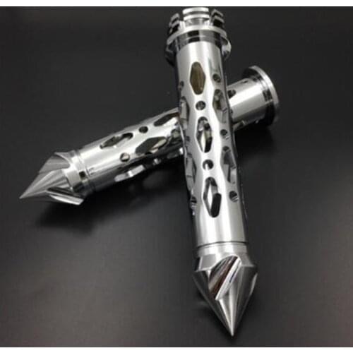 Black Chrome 7/8'' 22MM Spiked Handlebar Handgrip Grips For Suzuki Honda CBR1000RR Yamaha R1 Kawasaki Ninja 250 500 Motorcycle