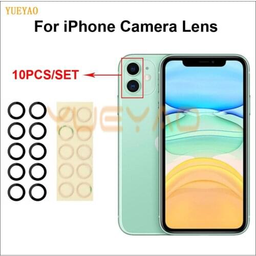 10sets/lot Back Camera Glass Lens for iPhone 6 6S 7 7G 7+ 8 Plus Rear Cam Cover with 3M Sticker Adhesive Replacement Parts
