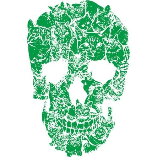 Patches Noctilucent Cats Skull Stickers for Clothes Thermal Transfer Printing Pattern DIY Decoration Punk Style Luminous Patch