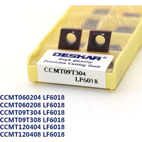 10pcs Carbide Insert CCMT060204 CCMT09T304 CCMT120404 LF6018 DESKAR Blade CCMT Cutter CNC Lathe Turning Tool For Stainless Steel