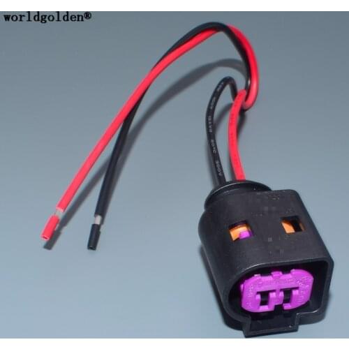 Worldgolden 2 Pin Female Waterproof Engine Speaker Housing Auto Generator Plug Socket Connector 1J0973772 For VW