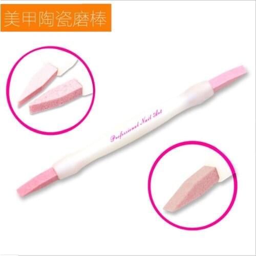 1Pc Scrub Stone Nail Files Buffer Manicure Stick Grinding Rod Cuticle Remover Nail Art Manicure Ceramic Trimmer Buffing T0272