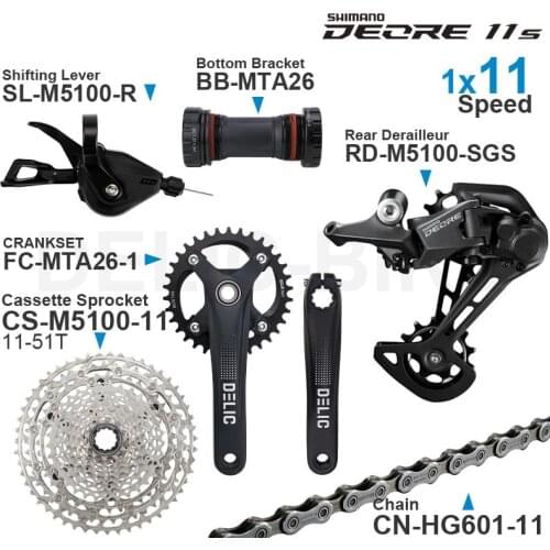 SHIMANO DEORE M5100 11 speed Groupset include M5100 Shifter Rear Derailleur Cassette Chain Original and Crankset Bottom Bracket