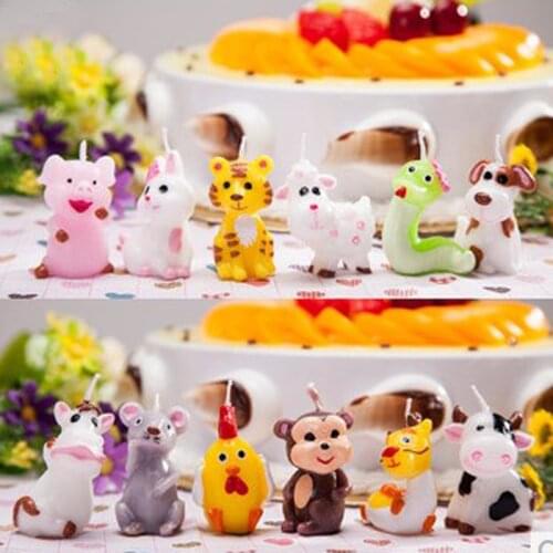 12 Zodiac candles birthday candles children birthday cake wax creative smokeless handmade animal candles