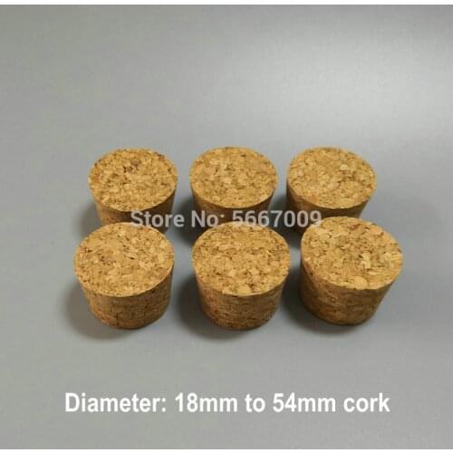 20pcs Top DIA 18mm to 54mm Wood Cork Lab Test Tube Plug Essential Oil Pudding Small Glass Bottle Stopper Lid Customized