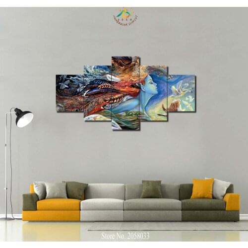 3-4-5 Pieces Abstract Wonderful Girl Modern New HD Printed Wall Art Decor Picture Painting On Canvas Painted For Decoration