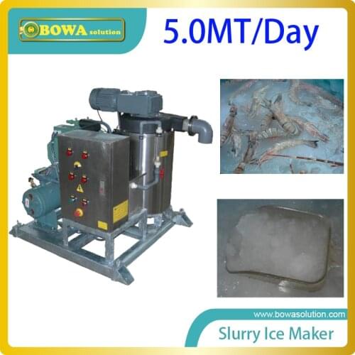 5.0MT per day quality slurry ice maker machine for finshing and meat processing