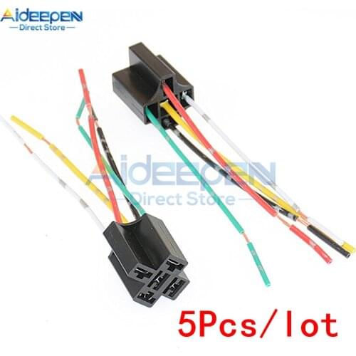 5Pcs/lot 12V 24V 4Pin 5Pin Automotive Relay Socket Car Relay Auto Relay Plug Connector Relay Socket