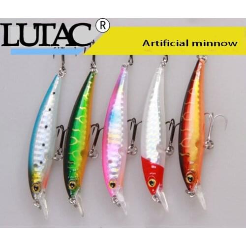 5pcs mixed color LUTAC artificial bait minnow hard lure wobblers fishing lures bait China gear