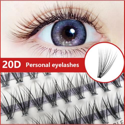 1 box of 60 strains of 20D grafted eyelashes 0.07 thick handmade 20D hot melt false eyelashes artificial makeup false eyelashes