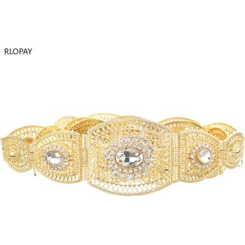 Arabic New Metal Belts for Ladies Gold Women Jewelry Waits Chain Hollow Pattern Bridal Belts