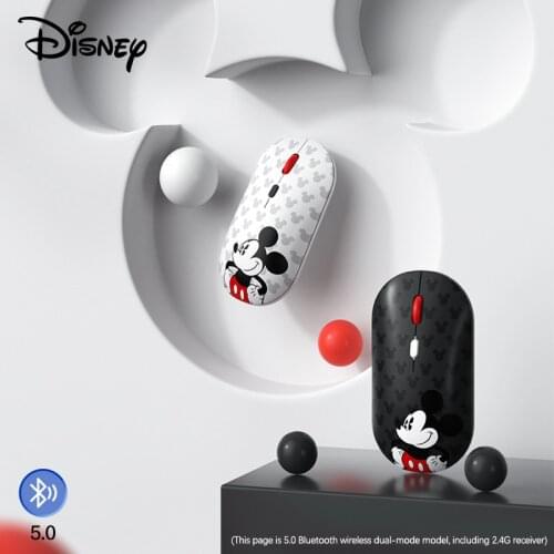 Disney Mickey 2.4G Wireless Mouse Bluetooth 5.0 Dual Mode 1600 DPI USB Receiver Silent Office Mouse Mice For PC Laptop