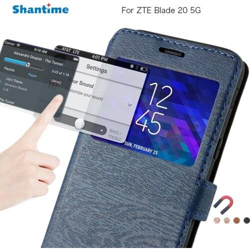 PU Leather Phone Case For ZTE Blade 20 5G Flip Case For ZTE Blade 20 5G View Window Book Case Soft TPU Silicone Back Cover
