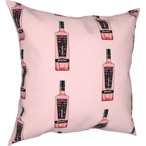 Pink Whitney Bottle Throw Pillow Cover Decorative Pillow Aesthetic Abstract Geo Modern Pattern Awesome Pillowcase