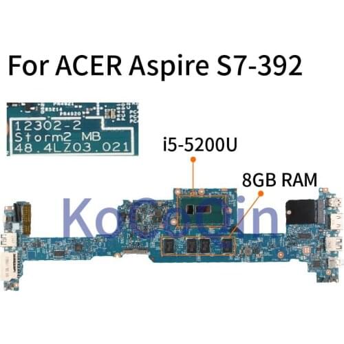 For ACER Sterm2 S7-392 S7-393 I5-5200U 8GB Notebook Mainboard 12302-1 48.4LZ03.021 Laptop Motherboard SR23Y With 8GB RAM