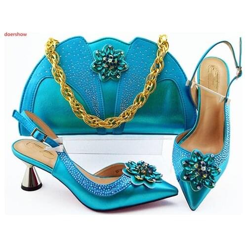 Doershow hot sale Italian Shoes With Matching Bag Set New African Ladies Shoes And Bag Italian Party Shoes Free Shipping!SLN1-36