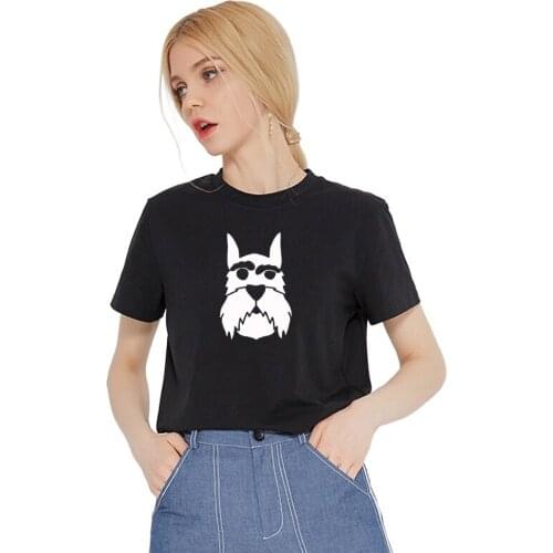 Schnauzer illustration T shirt dog puppy animal pet kennel cute gift tumblr hipster instagram Graphic Tees summer tops