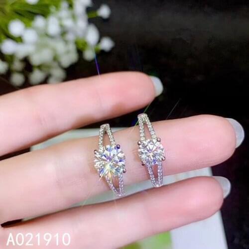 KJJEAXCMY boutique jewelry 925 sterling silver inlaid Mosang Diamond gemstone ladies ring support detection trendy