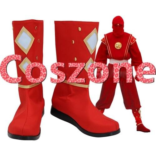 Super Sentai Red Ninja Cosplay Shoes Boots Halloween Carnival Cosplay Costume Accessories