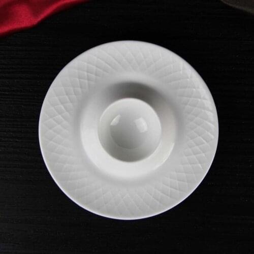 Creative pure whiteceramic Egg cup rack single egg tray steamed egg shelf beauty make-up egg breakfast kitchen Hotel Restaurant