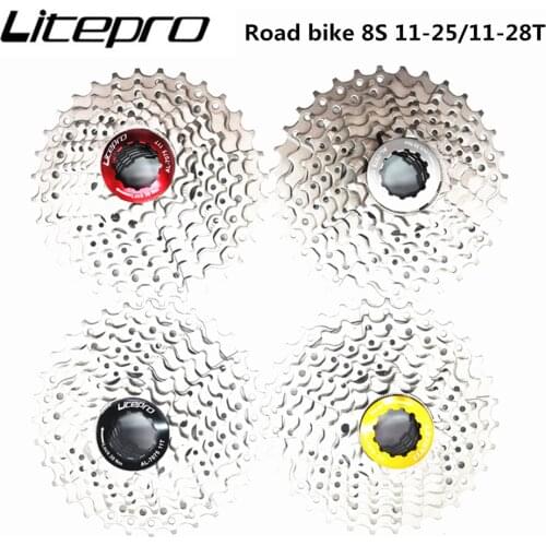 Litepro Road Bicycle 8 Speed 11-25T Cassette Freewheel 8S 11-28T Fleewheel For 16S 24S Sprocket