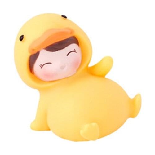 ZOCDOU 1 Piece Cute duck Small Statue Little Figurine Crafts Figure Ornament Miniatures