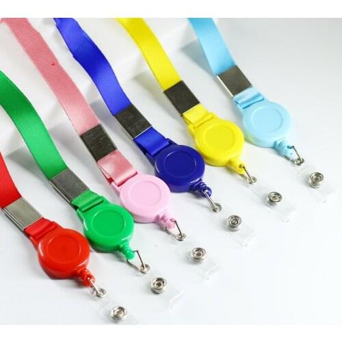 Fashion Retractable Badge Holder Lanyard Neck Strap Nurse Credit Card ID Holders Name Card Badge Clip School Office Supplies