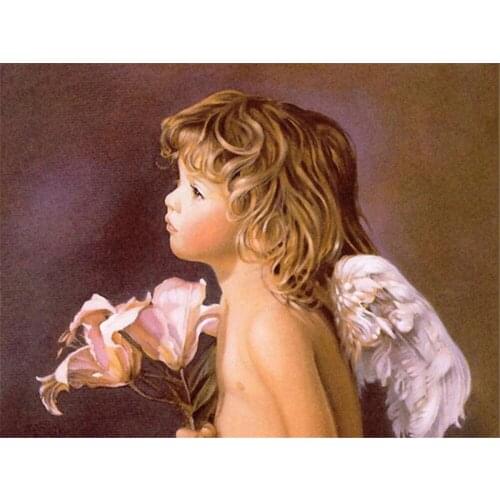 Angel Girl Printed 11CT Cross-Stitch Complete Kit Embroidery DMC Threads Painting Knitting Handiwork Handmade Counted