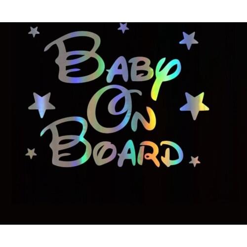 DecalsMe Car Sticker 3D 20 Baby On Board Car Sticker Warning Sign Funny Car Decal Stickers Vinyl Reflective Laser Car Styling