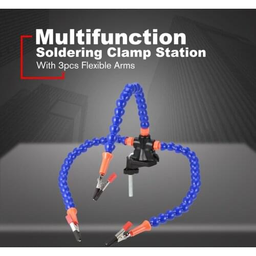 Bench Vise Table Clamp Soldering Station with 3pc Flexible Arms Soldeirng Iron Holder PCB Welding Repair Third Hand Tool