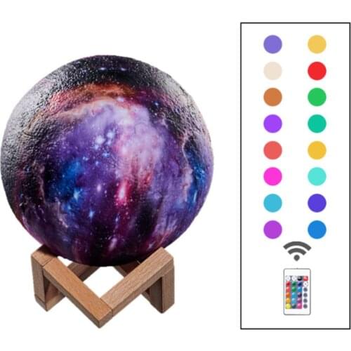 3D Printed Star Moon Painted Lamps Home Describe Bedroom Creative Led Touch Pat Usb Rechargeable Desk Night Light Kid Gift