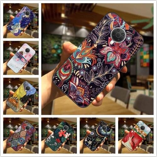 Painted Case for Nokia G20 G10 Cover Emboss Silicone Relief 3D Soft Fundas for Nokia X20 X10 C20 C01 Plus Capa Flower G 20 Bags