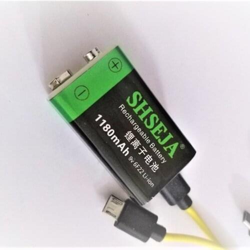 9V 1180mAh micro USB Rechargeable Lipo Battery 9V Battery