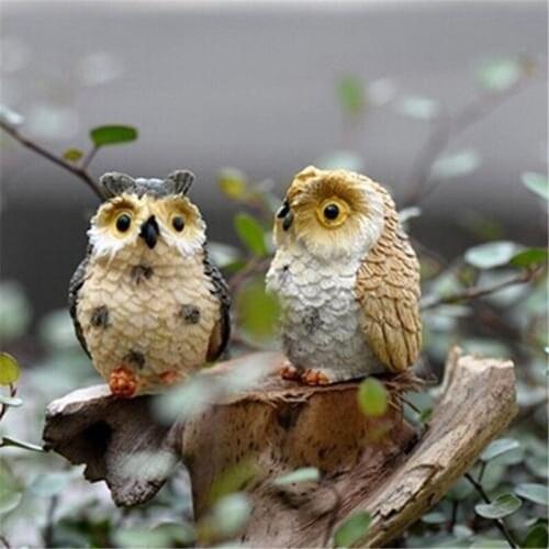 Landscape Owl Doll Resin Fairy Home Garden DIY Decor Micro Ornaments Decoration